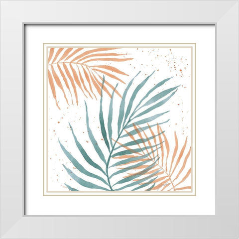 Palm Party IV White Modern Wood Framed Art Print with Double Matting by St.Amant, Yvette