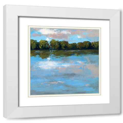 Tranquil Day White Modern Wood Framed Art Print with Double Matting by Casell, Sherri