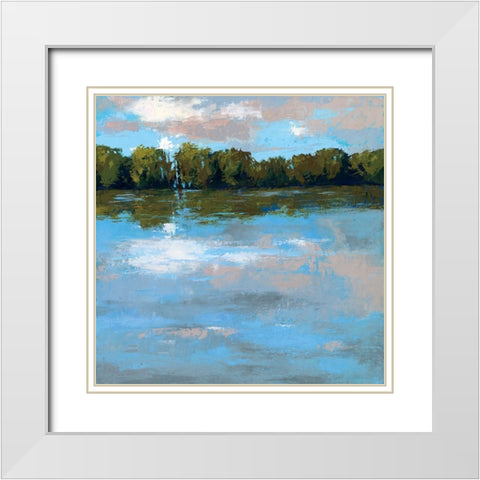 Tranquil Day White Modern Wood Framed Art Print with Double Matting by Casell, Sherri