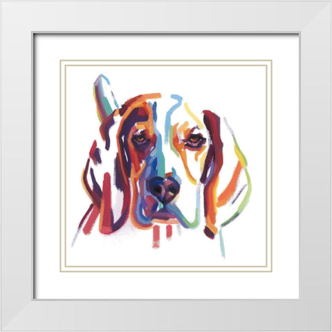 Beagle White Modern Wood Framed Art Print with Double Matting by Talbot, Andrew