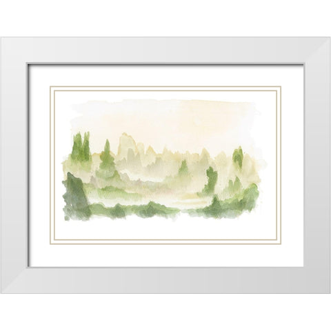 Green Beginnings White Modern Wood Framed Art Print with Double Matting by Talbot, Andrew
