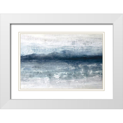 Horizon White Modern Wood Framed Art Print with Double Matting by Stephane Fontaine