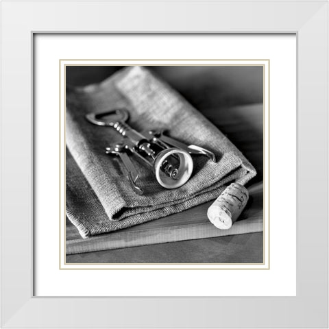 Corks I White Modern Wood Framed Art Print with Double Matting by Frank, Assaf