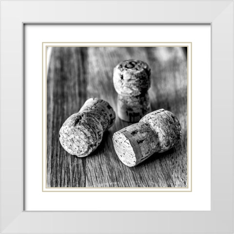 Corks IV White Modern Wood Framed Art Print with Double Matting by Frank, Assaf