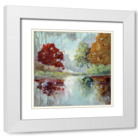 Morning Mist White Modern Wood Framed Art Print with Double Matting by Mary Parker Buckley