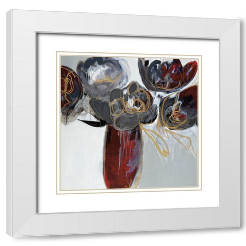 Ruby and Grey White Modern Wood Framed Art Print with Double Matting by Fitzsimmons, A.