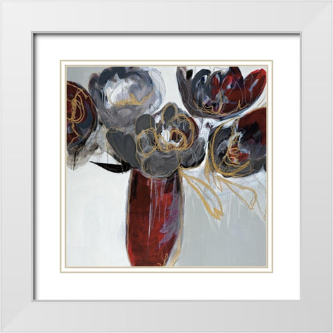 Ruby and Grey White Modern Wood Framed Art Print with Double Matting by Fitzsimmons, A.