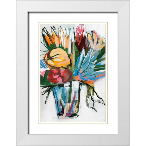 November Blooms  I White Modern Wood Framed Art Print with Double Matting by Fitzsimmons, A.