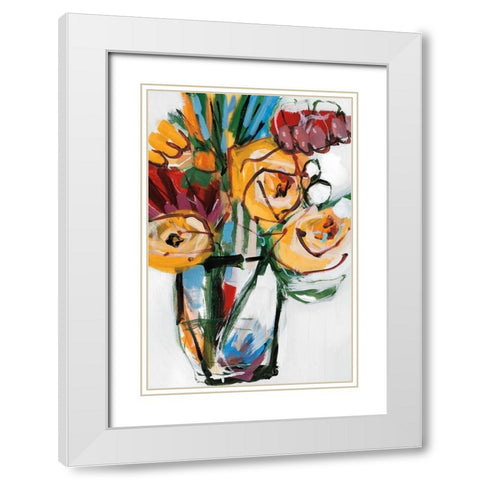 November Blooms  II White Modern Wood Framed Art Print with Double Matting by Fitzsimmons, A.