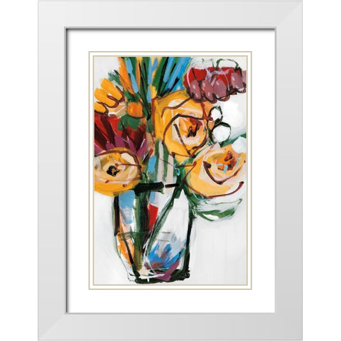 November Blooms  II White Modern Wood Framed Art Print with Double Matting by Fitzsimmons, A.
