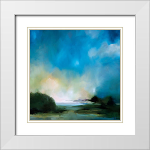 Misty Inlet White Modern Wood Framed Art Print with Double Matting by Parent, Joanne