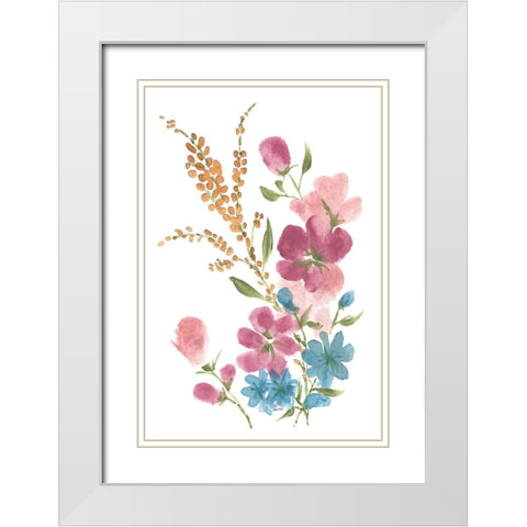 Boho Flower Bouquet I White Modern Wood Framed Art Print with Double Matting by St. Amant, Yvette