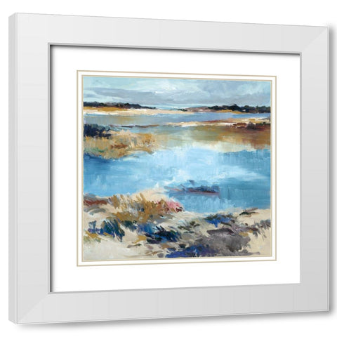 Water Way White Modern Wood Framed Art Print with Double Matting by Camps, Pere