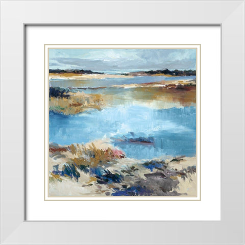 Water Way White Modern Wood Framed Art Print with Double Matting by Camps, Pere