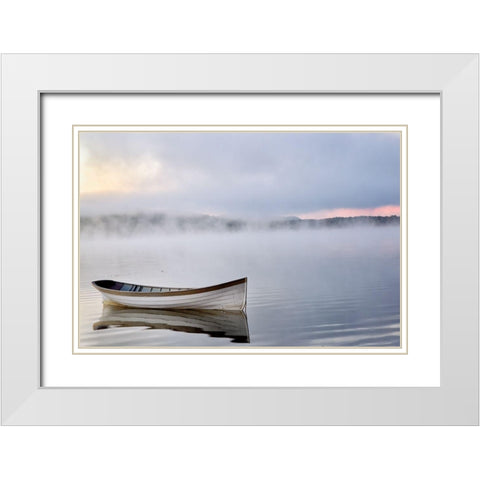 Tranquil Lake White Modern Wood Framed Art Print with Double Matting by Iacobellis, Michael