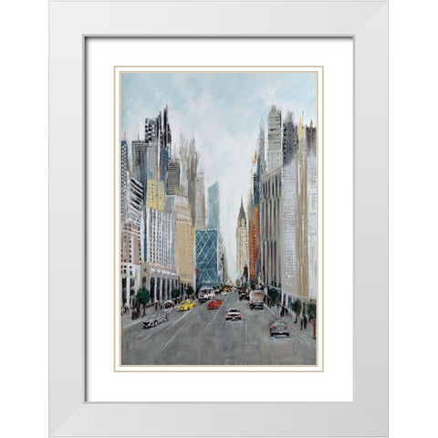 New York Vibe White Modern Wood Framed Art Print with Double Matting by Kadmiri, Aziz