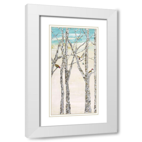 Zanoba Birds II White Modern Wood Framed Art Print with Double Matting by Kadmiri, Aziz