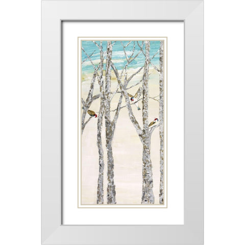 Zanoba Birds II White Modern Wood Framed Art Print with Double Matting by Kadmiri, Aziz