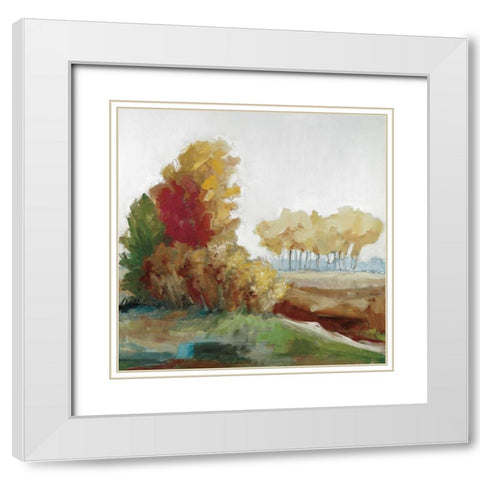 Autumn Colors White Modern Wood Framed Art Print with Double Matting by Ellens, Jacqueline
