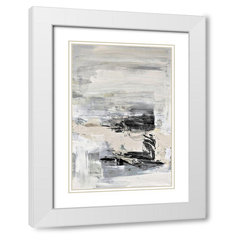 Winters Shadow White Modern Wood Framed Art Print with Double Matting by Snow, Aerial