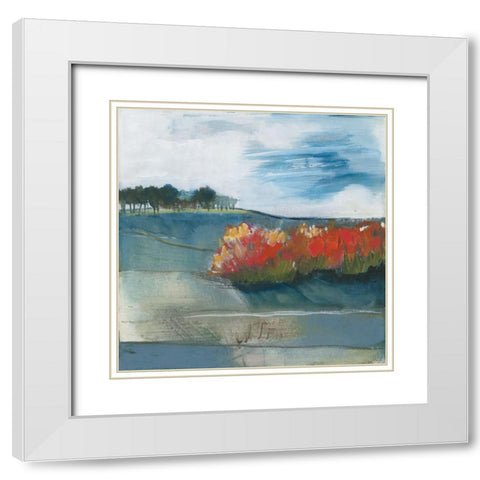 Tree Line White Modern Wood Framed Art Print with Double Matting by Bernsen, Leslie