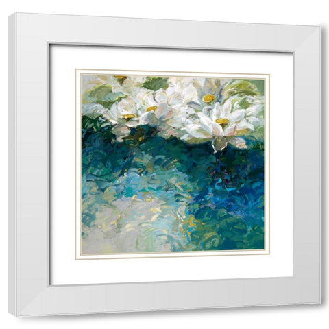 Lilies At Sunrise White Modern Wood Framed Art Print with Double Matting by McMurry, Vicki