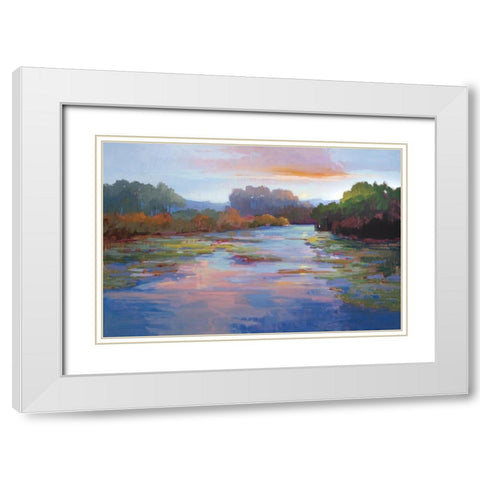 Peace and Serenity White Modern Wood Framed Art Print with Double Matting by McMurry, Vicki