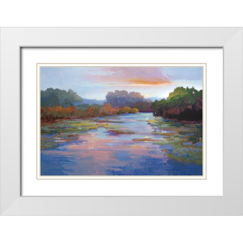 Peace and Serenity White Modern Wood Framed Art Print with Double Matting by McMurry, Vicki