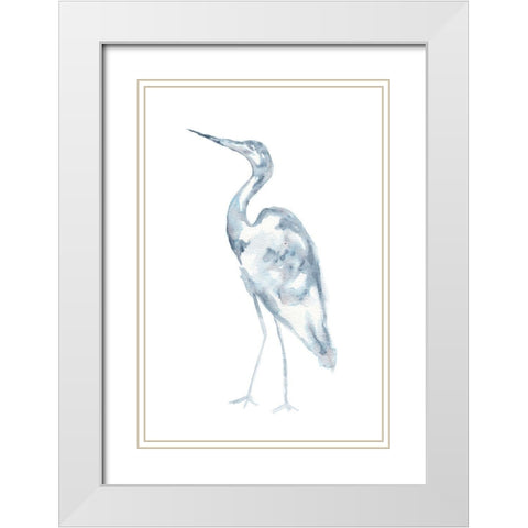 Beach Crane White Modern Wood Framed Art Print with Double Matting by St. Amant, Yvette