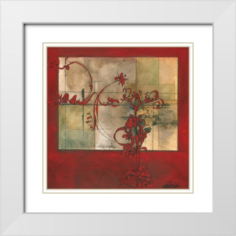On the Terrace White Modern Wood Framed Art Print with Double Matting by Pryor, Patrick