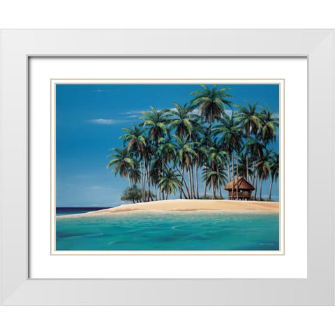 Tiki Time White Modern Wood Framed Art Print with Double Matting by Peters, Ron