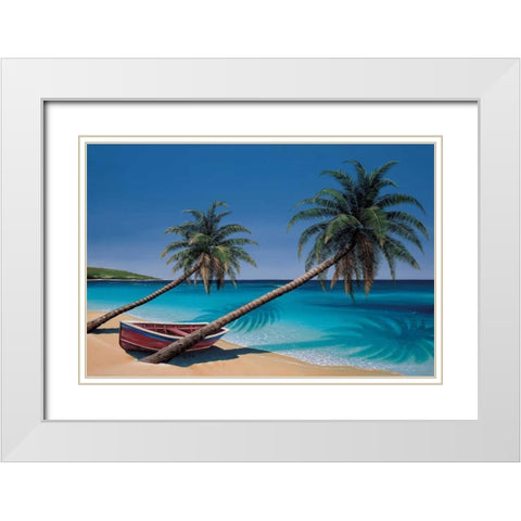 Days End White Modern Wood Framed Art Print with Double Matting by Peters, Ron