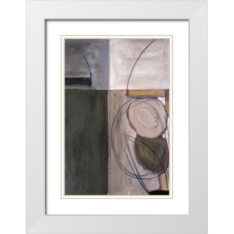 Circular Motion I White Modern Wood Framed Art Print with Double Matting by Perkins, Sharon