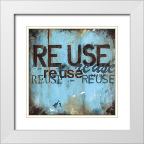 Re-Use White Modern Wood Framed Art Print with Double Matting by Pasion, Wani