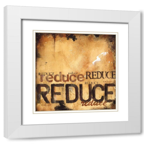 Reduce White Modern Wood Framed Art Print with Double Matting by Pasion, Wani