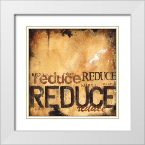 Reduce White Modern Wood Framed Art Print with Double Matting by Pasion, Wani