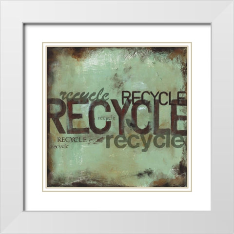 Recycle White Modern Wood Framed Art Print with Double Matting by Pasion, Wani