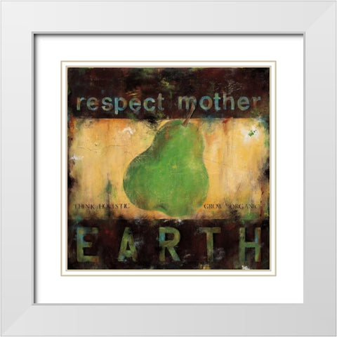 Respect Mother Earth White Modern Wood Framed Art Print with Double Matting by Pasion, Wani
