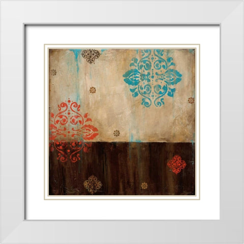 Damask Patterns I White Modern Wood Framed Art Print with Double Matting by Pasion, Wani