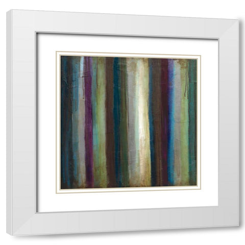 Striations I White Modern Wood Framed Art Print with Double Matting by Pasion, Wani