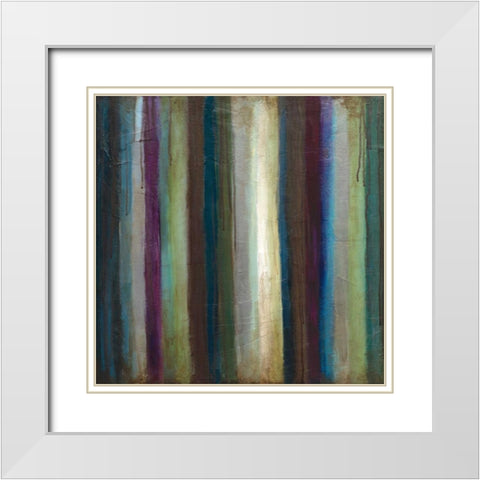 Striations I White Modern Wood Framed Art Print with Double Matting by Pasion, Wani