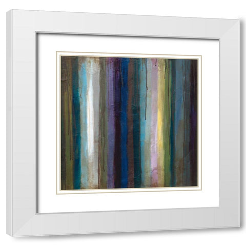 Striations II White Modern Wood Framed Art Print with Double Matting by Pasion, Wani