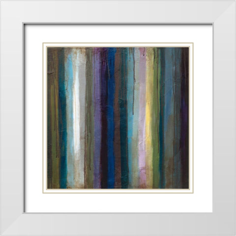 Striations II White Modern Wood Framed Art Print with Double Matting by Pasion, Wani