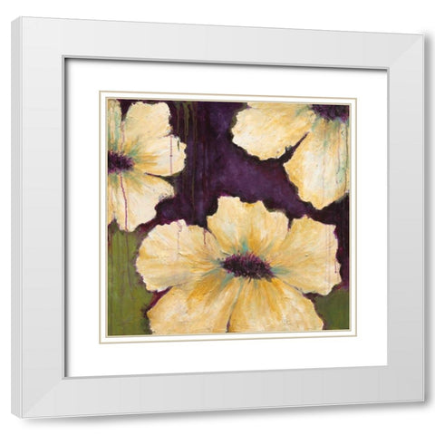 Blooms I White Modern Wood Framed Art Print with Double Matting by Pasion, Wani