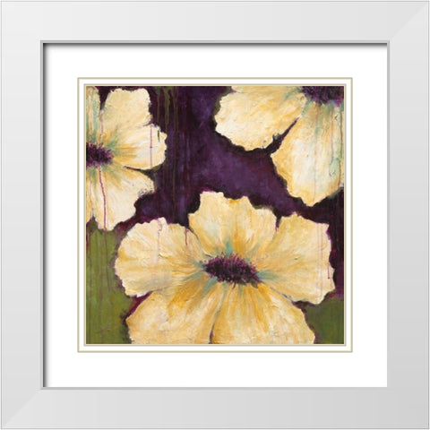 Blooms I White Modern Wood Framed Art Print with Double Matting by Pasion, Wani
