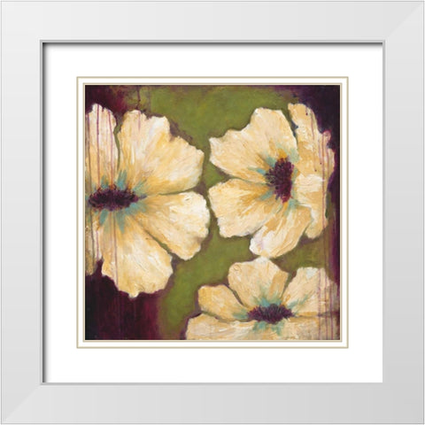 Blooms II White Modern Wood Framed Art Print with Double Matting by Pasion, Wani