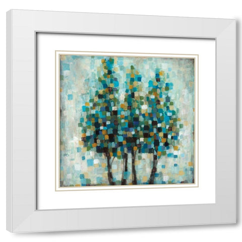 Into the Blue White Modern Wood Framed Art Print with Double Matting by Pasion, Wani