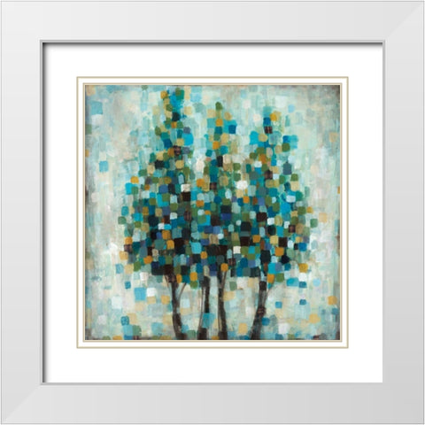 Into the Blue White Modern Wood Framed Art Print with Double Matting by Pasion, Wani