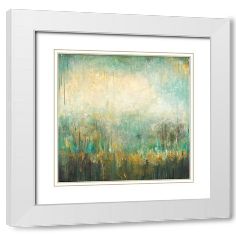 Jardin Vert White Modern Wood Framed Art Print with Double Matting by Pasion, Wani