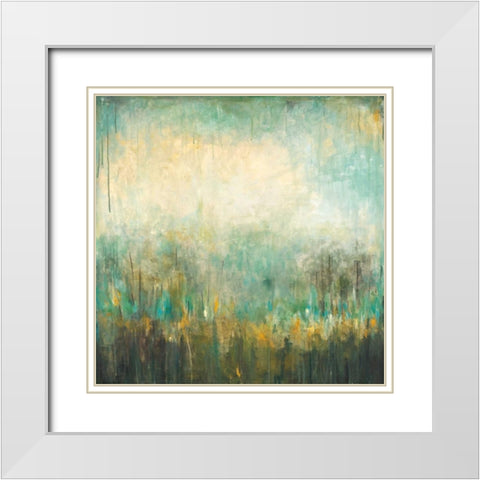 Jardin Vert White Modern Wood Framed Art Print with Double Matting by Pasion, Wani